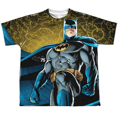 Batman Comics 75 Glow Youth Regular Fit Poly Short-Sleeve T-Shirt
