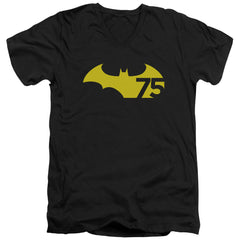Batman Comics 75 Logo 2 Men's 30/1 Cotton Slim V-Neck T-Shirt