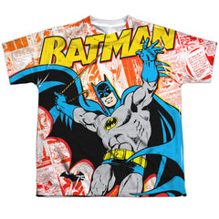 Batman Comics 75 Panels Youth Regular Fit Poly Short-Sleeve T-Shirt