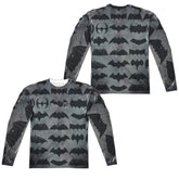 Batman Comics 75 Symbols (Front/Back Print) Men's Regular Fit Polyester Long-Sleeve T-Shirt