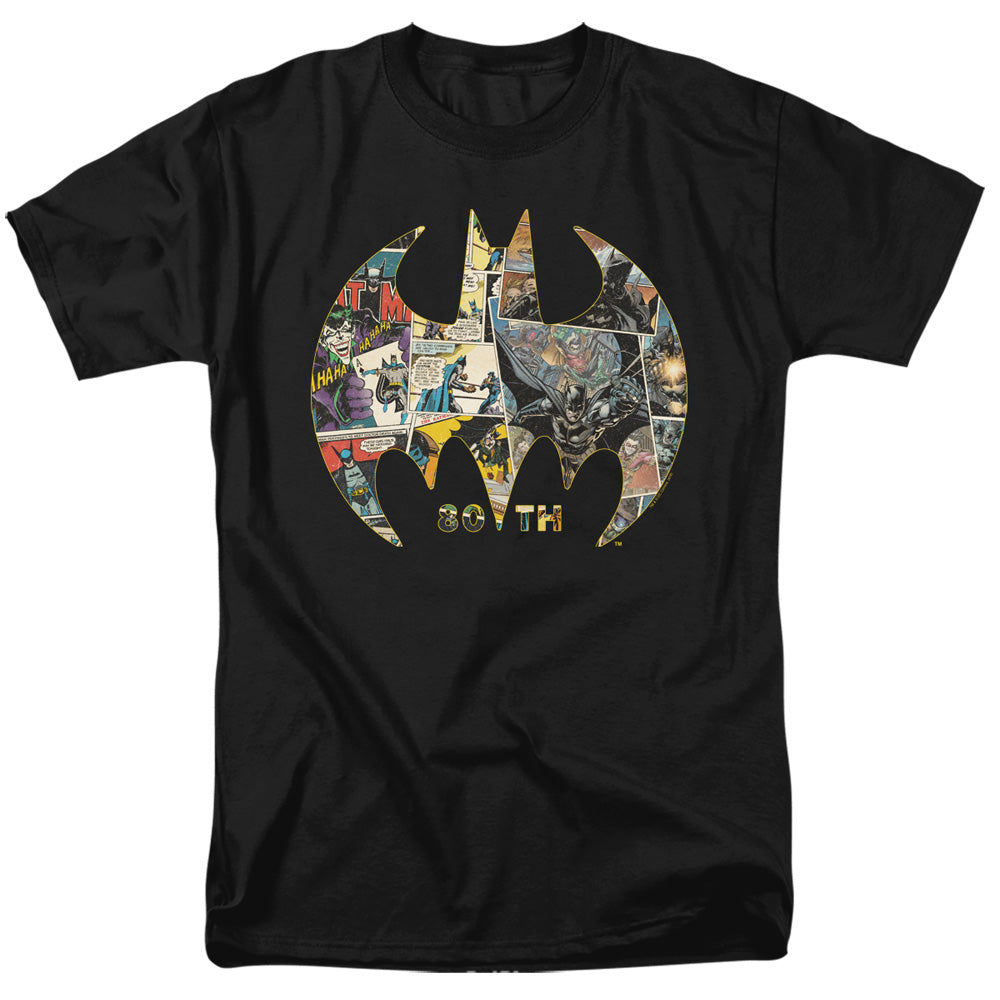 Batman Comics 80Th Shield Men's 18/1 Cotton Short-Sleeve T-Shirt