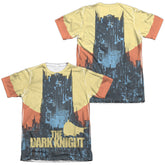 Batman Comics Bat Building (Front/Back Print) Men's Regular Fit Poly Cotton Short-Sleeve T-Shirt