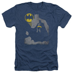Batman Comics Bat Knockout Men's 30/1 Heather 60 40 Poly Short-Sleeve T-Shirt