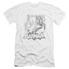 Batman Comics Bat Sketch Men's Ultra-Soft 30/1 Cotton Slim Short-Sleeve T-Shirt
