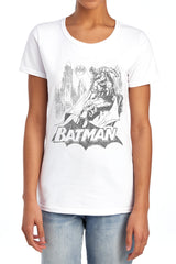 Batman Comics Bat Sketch Women's 18/1 Cotton Short-Sleeve T-Shirt