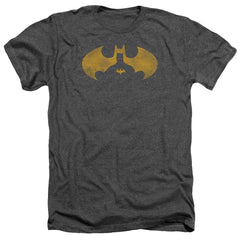 Batman Comics Bat Symbol Knockout Men's 30/1 Heather 60 40 Poly Short-Sleeve T-Shirt