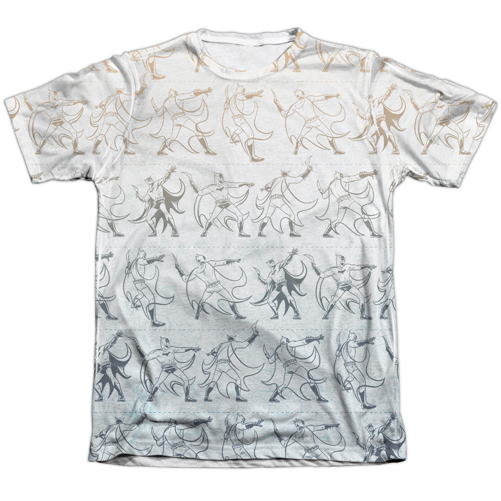 Batman Comics Batarang Pattern (Front/Back Print) Men's Regular Fit Poly Cotton Short-Sleeve T-Shirt