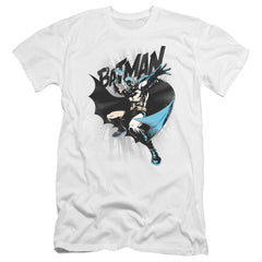 Batman Comics Batarang Throw Men's Ultra-Soft 30/1 Cotton Slim Short-Sleeve T-Shirt