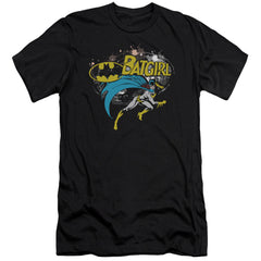 Batman Comics Batgirl Halftone Men's Ultra-Soft 30/1 Cotton Slim Short-Sleeve T-Shirt