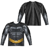 Batman Comics Batman Athletic Uniform (Front/Back Print) Men's Regular Fit Polyester Long-Sleeve T-Shirt