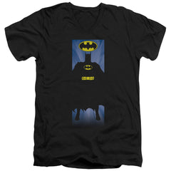 Batman Comics Batman Block Men's 30/1 Cotton Slim V-Neck T-Shirt