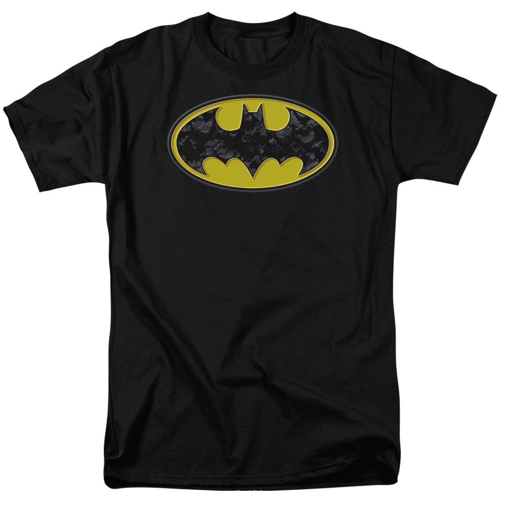 Batman Comics Bats In Logo Men's 18/1 Cotton Short-Sleeve T-Shirt