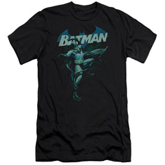 Batman Comics Blue Bat Men's Ultra-Soft 30/1 Cotton Slim Short-Sleeve T-Shirt
