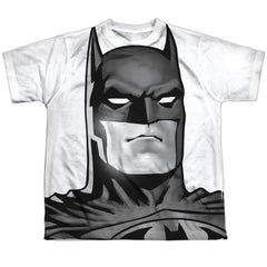 Batman Comics Bw Bat Head Youth Regular Fit Poly Short-Sleeve T-Shirt