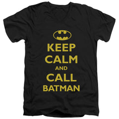 Batman Comics Call Batman Men's 30/1 Cotton Slim V-Neck T-Shirt