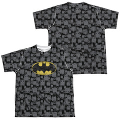 Batman Comics Caped Crusader Repeat Youth Regular Fit Poly Short-Sleeve T-Shirt