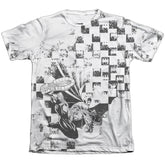 Batman Comics Checkerboard Kick Men's Regular Fit Poly Cotton Short-Sleeve T-Shirt