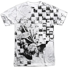 Batman Comics Checkerboard Kick Men's Regular Fit Polyester Short-Sleeve T-Shirt