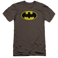 Batman Comics Classic Bat Logo Men's Ultra-Soft 30/1 Cotton Slim Short-Sleeve T-Shirt