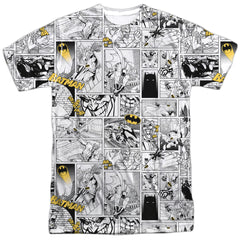 Batman Comics Comic All Over Men's Regular Fit Polyester Short-Sleeve T-Shirt
