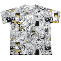 Batman Comics Comic All Over Youth Regular Fit Poly Short-Sleeve T-Shirt