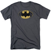 Batman Comics Destroyed Logo Men's 18/1 Cotton Short-Sleeve T-Shirt