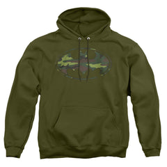 Batman Comics Distressed Camo Shield Men's Pull-Over 75 25 Poly Hoodie