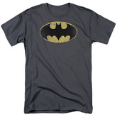 Batman Comics Distressed Shield Men's 18/1 Cotton Short-Sleeve T-Shirt