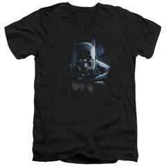 Batman Comics Dont Mess With The Bat Men's 30/1 Cotton Slim V-Neck T-Shirt