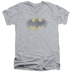 Batman Comics Faded Logo Men's 30/1 Cotton Slim V-Neck T-Shirt