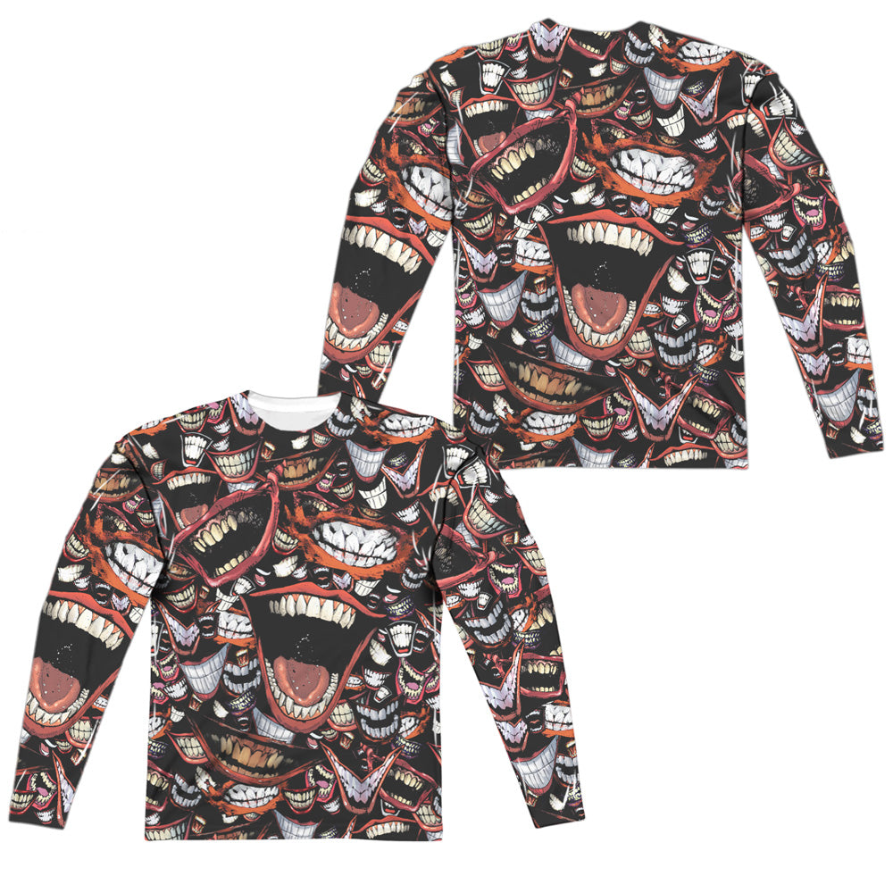 Batman Comics Famous Wretch Sub (Front/Back Print) Men's Regular Fit Polyester Long-Sleeve T-Shirt