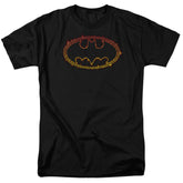 Batman Comics Flame Outlined Logo Men's 18/1 Cotton Short-Sleeve T-Shirt