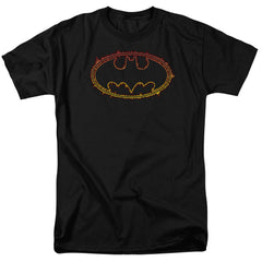 Batman Comics Flame Outlined Logo Men's 18/1 Cotton Short-Sleeve T-Shirt