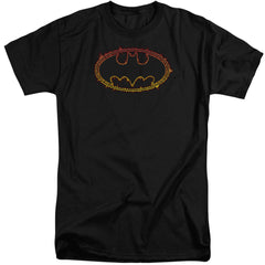 Batman Comics Flame Outlined Logo Men's 18/1 Tall Cotton Short-Sleeve T-Shirt