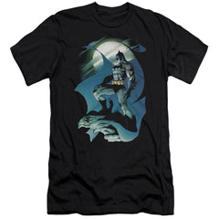 Batman Comics Glow Of The Moon Men's Ultra-Soft 30/1 Cotton Slim Short-Sleeve T-Shirt