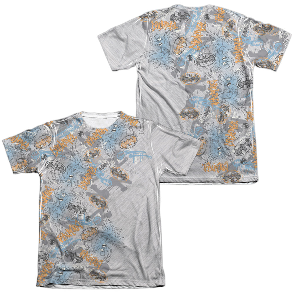 Batman Comics Gotham Knight Sketchy (Front/Back Print) Men's Regular Fit Poly Cotton Short-Sleeve T-Shirt