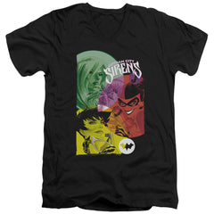 Batman Comics Gotham Sirens Men's 30/1 Cotton Slim V-Neck T-Shirt
