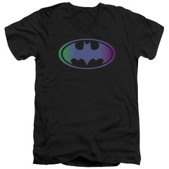 Batman Comics Gradient Bat Logo Men's 30/1 Cotton Slim V-Neck T-Shirt