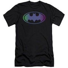 Batman Comics Gradient Bat Logo Men's Ultra-Soft 30/1 Cotton Slim Short-Sleeve T-Shirt