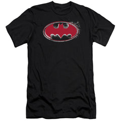 Batman Comics Hardcore Noir Bat Logo Men's Ultra-Soft 30/1 Cotton Slim Short-Sleeve T-Shirt