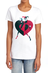 Batman Comics Harely Heart Women's 18/1 Cotton Short-Sleeve T-Shirt