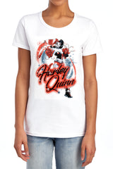 Batman Comics Harley Airbrush Women's 18/1 Cotton Short-Sleeve T-Shirt