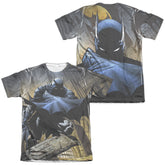 Batman Comics In Shadow (Front/Back Print) Men's Regular Fit Poly Cotton Short-Sleeve T-Shirt