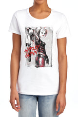 Batman Comics Ink Wash Harley Women's 18/1 Cotton Short-Sleeve T-Shirt