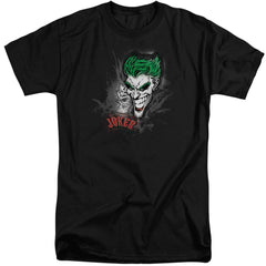 Batman Comics Joker Sprays The City Men's 18/1 Tall Cotton Short-Sleeve T-Shirt