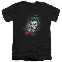 Batman Comics Joker Sprays The City Men's 30/1 Cotton Slim V-Neck T-Shirt