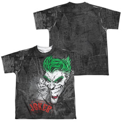 Batman Comics Joker Sprays The City Youth Regular Fit Poly Short-Sleeve T-Shirt