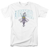 Batman Comics Joker Varsity On White Men's 18/1 Cotton Short-Sleeve T-Shirt