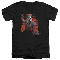 Batman Comics Jokers Ave Men's 30/1 Cotton Slim V-Neck T-Shirt