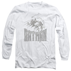 Batman Comics Knight Sketch Men's 18/1 Cotton Long-Sleeve T-Shirt